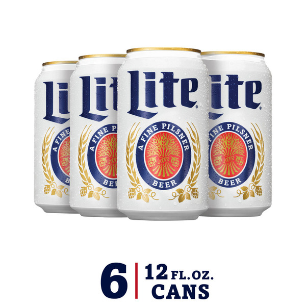 Miller Lite American Light Lager Beer, 6-pack, 12-oz beer cans