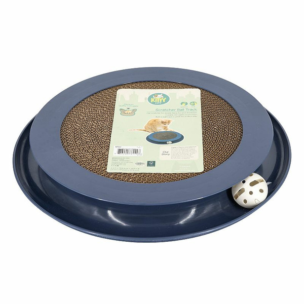 Kitty City Multi-Colored Scratcher Ball Track Cat Toy, Blue