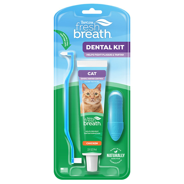 Tropi Clean Fresh Breath Odor & Tartar Control Dental Kit for Cats