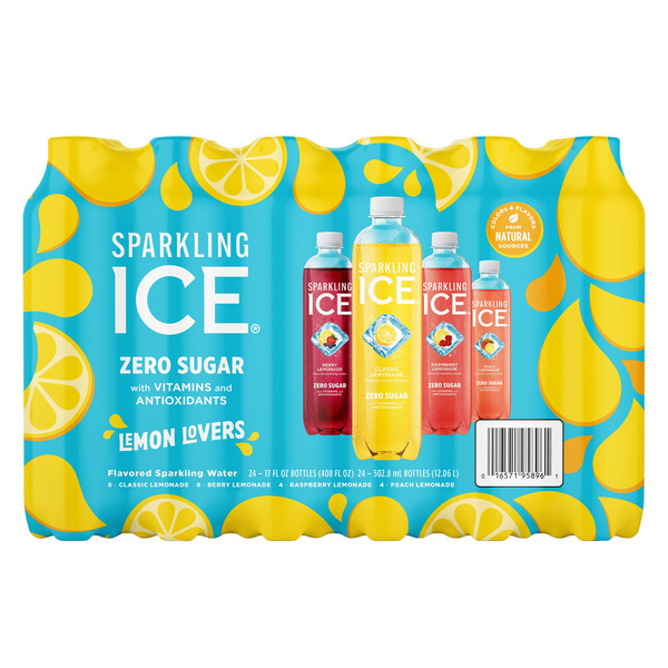 Sparkling Ice Lemon Lovers Sparlking Water Variety Pack, 17 fl oz, 24-count
