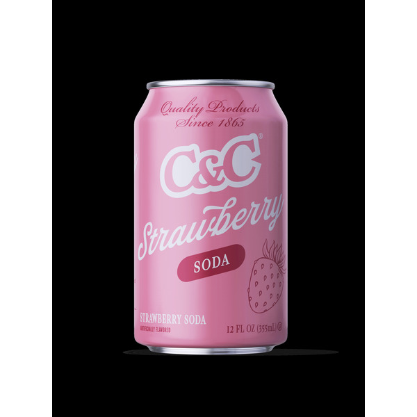 C&C- Strawberry Soda - 24/12 oz cans