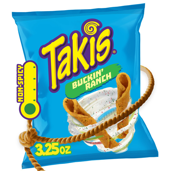 Takis Buckin' Ranch 3.25 oz Snack Size Bag, Ranch Flavored Non