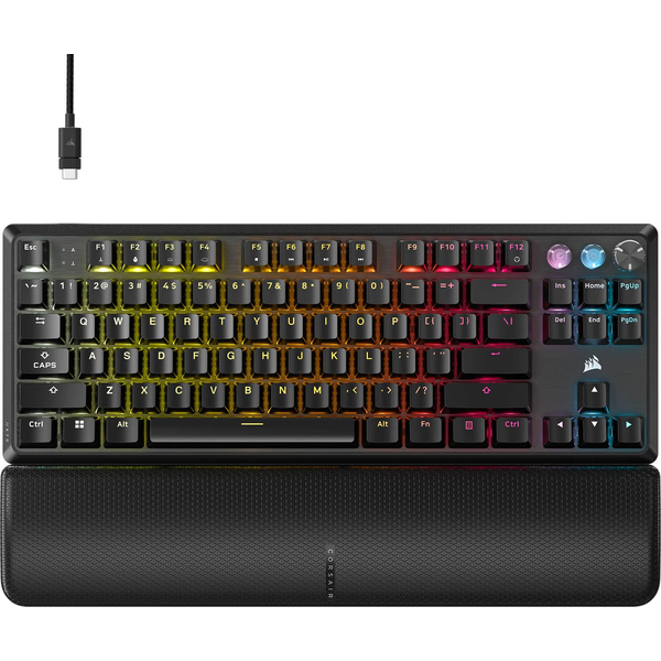 CORSAIR K70 PRO TKL Wired Hall Effect Programmable Gaming Keyboard With Rapid Trigger - Black