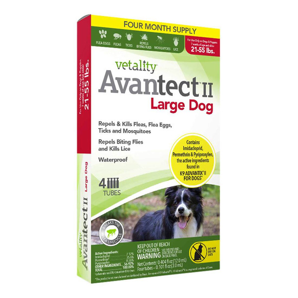 Vetality Avantect II Monthly Topical Flea & Tick Treatment For Large Dogs