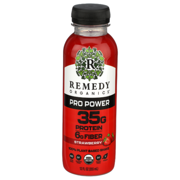 Remedy Organics Organic Strawberry Pro Power 100% Plant Based Protein Shake