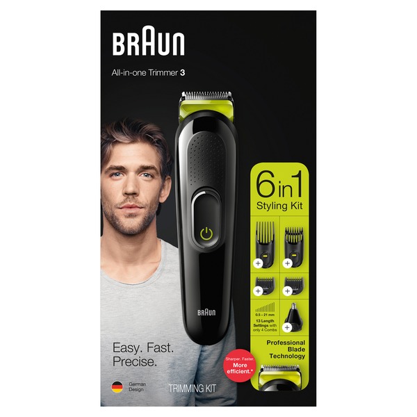 braun mgk3221 all in one beard trimmer & hair clipper grooming kit