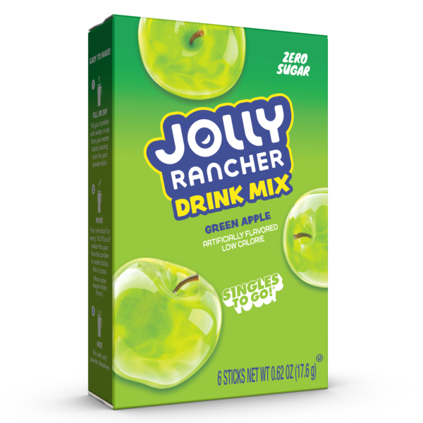 JOLLY RANCHER Singles to Go Green Apple Drink Mix Same-Day