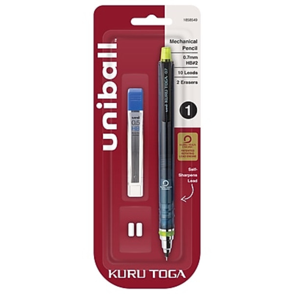 Uni-ball 1858549 0.7mm Black & Green Kuru Toga Mechanical Pencil