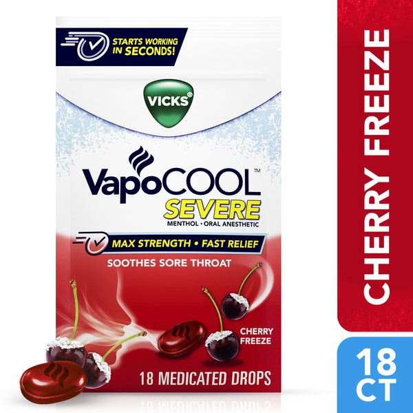 Vicks VapoCOOL Severe, Medicated Drops, Cherry Freeze Flavor Same