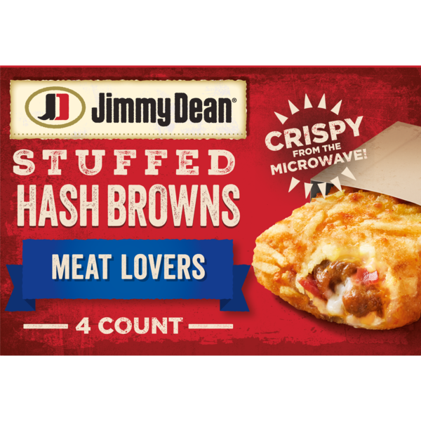 Jimmy Dean Stuffed Hash Browns Meat Lovers Frozen Breakfast, 4 Count
