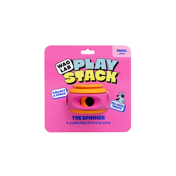 Wag Lab Play Stack The Spinner Puzzle Dog Toy, Small - Pink & Orange