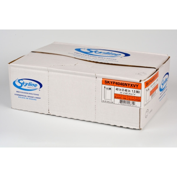 Skyline - Can Liners, 40-45 gallons, Black, 1.15 mil - 100 ct