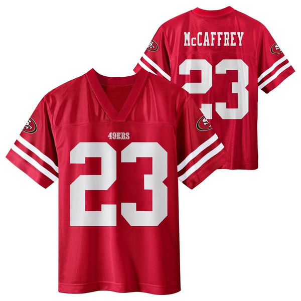 NFL San Francisco 49ers Christian McCaffrey Youth Short Sleeve Jersey, L