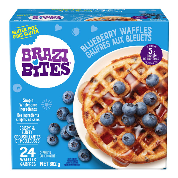 Brazi Bites Gluten Free Blueberry Waffles 24 x 862 g