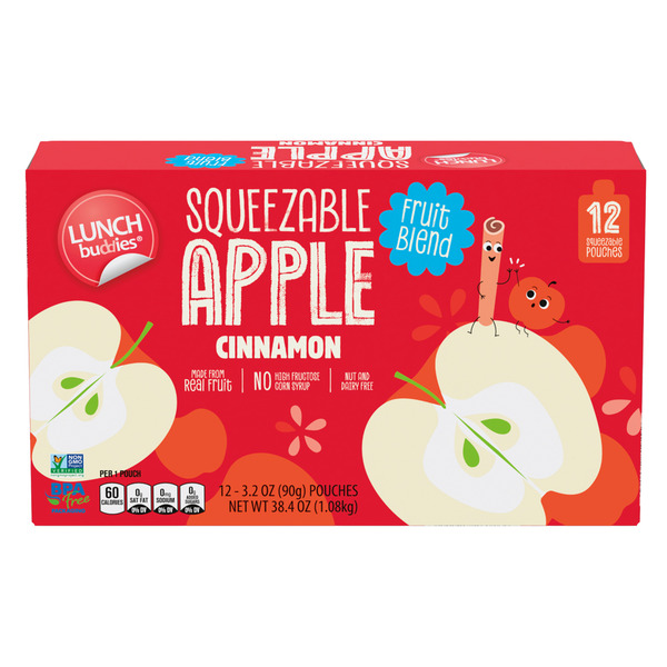 Lunch Buddies Apple Cinnamon Applesauce Squeezies Same-Day