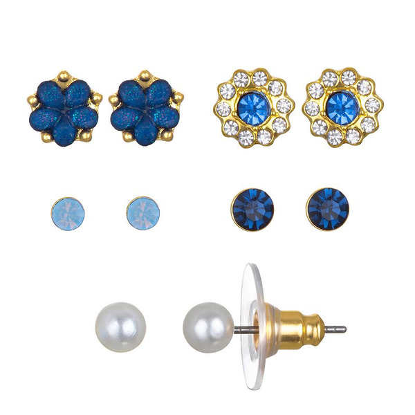 LC Lauren Conrad Flower Stud Earring Set - Blue