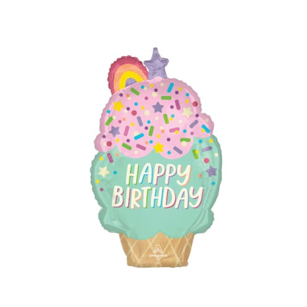 Anagram INFLATED 30" Pink & Green Ice Cream Foil Balloon