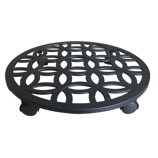 allen + roth 17-in L x 17-in D x 2.7-in H Black Plant Caddy