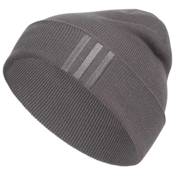 adidas Trefoil Offset 3-Stripes Beanie, One Size - Grey Strata
