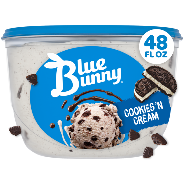 Blue Bunny Premium Cookies & Cream Frozen Dessert, 48 fl oz Same