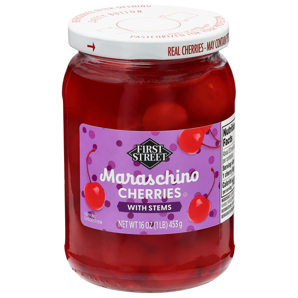 First Street Maraschino Cherries with Stems
