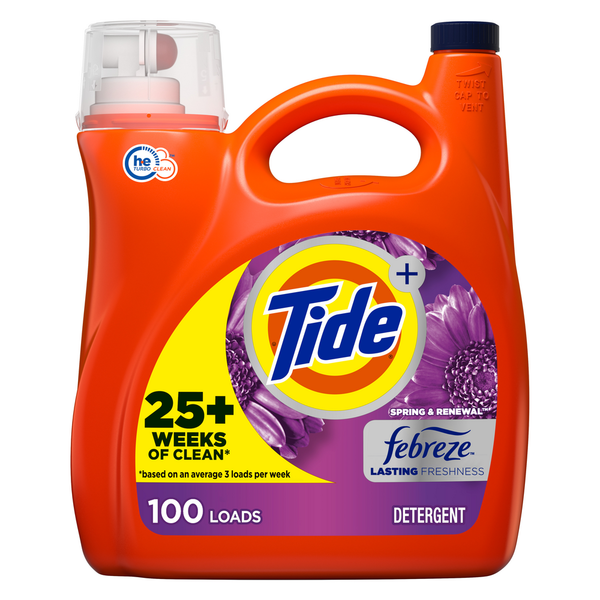 Publix Tide Plus Febreze Freshness Spring & Renewal HE Turbo Clean Liquid Laundry Detergent Same