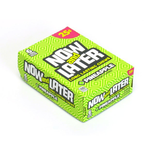 Now & Later - Pineapple Candy, 25 Cent Packs 0.9 oz - 24 ct