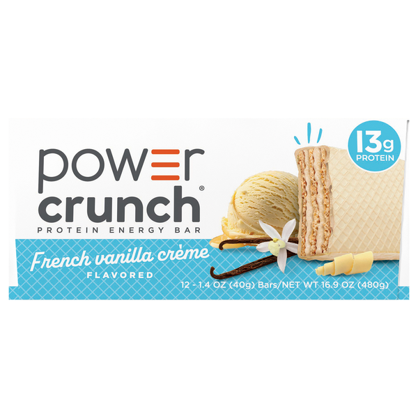 Power Crunch Protein Energy Bars, 14g Protein, French Vanilla, 1.4