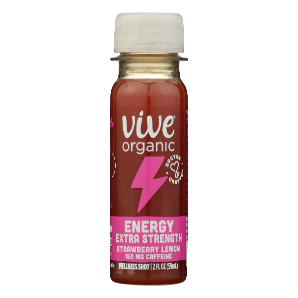 Vive Organic Energy Extra Strength Strawberry Lemon Energy Shot