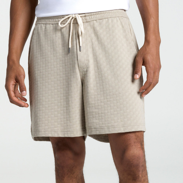 VRST Men's 7" Textured Knit Short, M - Light Greige
