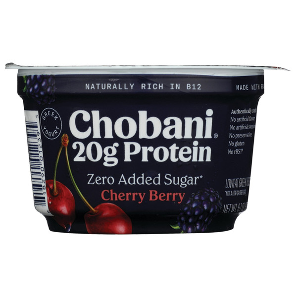 Chobani Zero Added Sugar Lowfat Greek Cherry Berry Yogurt Same-Day
