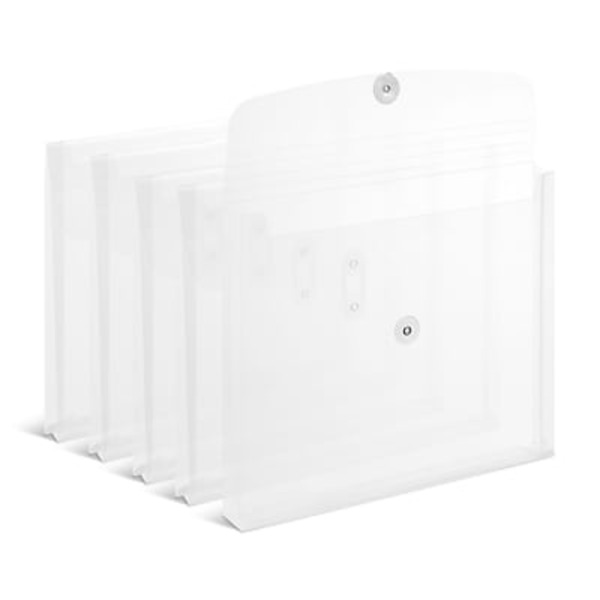 TRU RED Letter Size Clear Plastic Filing Envelope With Button & String Closure