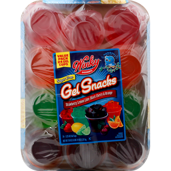 Winky Gel Snacks, Sugar Free, Assorted, Value Pack, 24 Pack Same