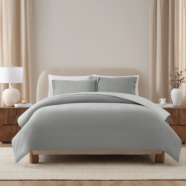 Nestwell Luxe Comforter 4-Piece Set, Full/Queen, 90 x 90 in - Grey Rock