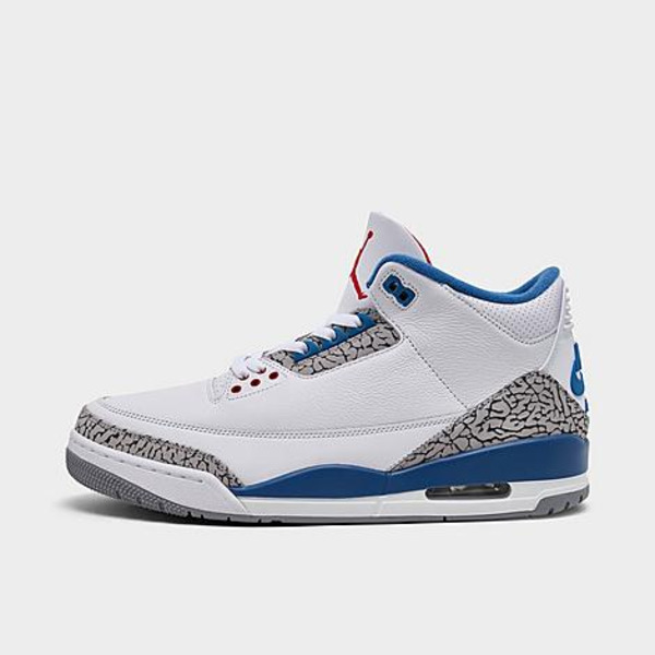 Jordan 3 Retro 'True Blue' Basketball Shoes, Size M9.5/W11 - White/Multi-Color