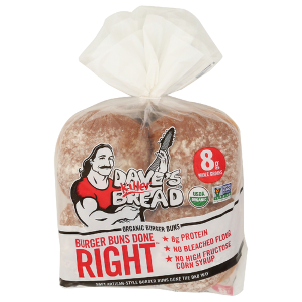 Dave's Killer Bread Organic White Burger Buns Done Right 8 Pack