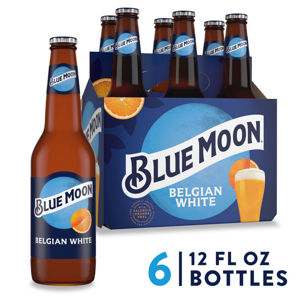 Blue Moon Wheat Ale, 5.4% ABV, 6-pack, 12-oz. beer bottles Same