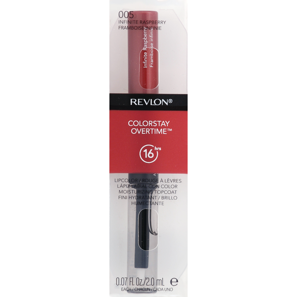 Revlon Lipcolor/Moisturizing Topcoat, Infinite Raspberry 005 - 1 ea