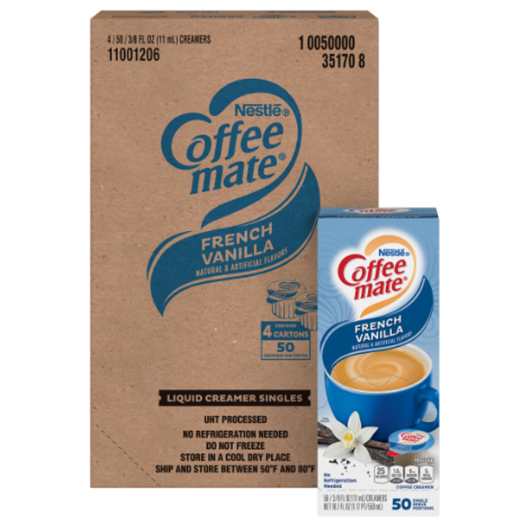 Coffee mate - French Vanilla Liquid Creamer Cups - 50 ct