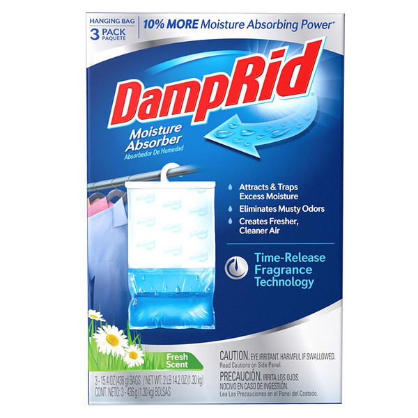Damp Rid Moisture Absorber, Fresh Scent, Hanging Bag, 3 Pack