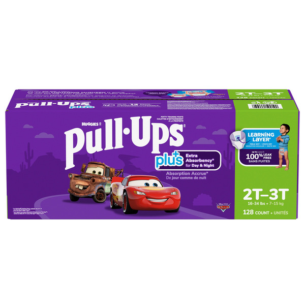 Huggies Boys' Pull-Ups Plus Extra Absorbency Training Pants, 2T-3T