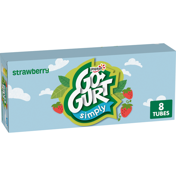 Simply Go-Gurt Gluten Free Strawberry Kids Low Fat Yogurt Tubes
