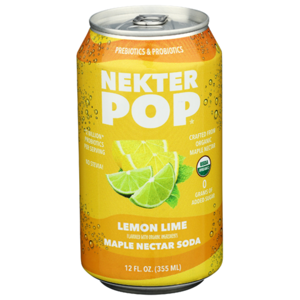 Nekter Pop Organic Lemon Lime Maple Nectar Soda