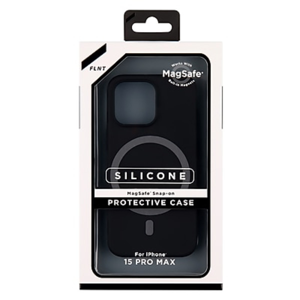 FLNT iPhone 15/14/13 Compatible Silicone MagSafe Snap-On Protective Case - Black