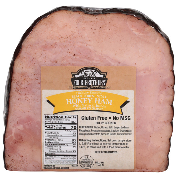 Four Brother's Signature Smokehouse Premium Black Forest Pit Ham Same ...