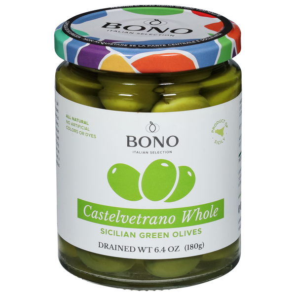 Bono Olives, Green, Sicilian, Castelvetrano Whole Same-Day