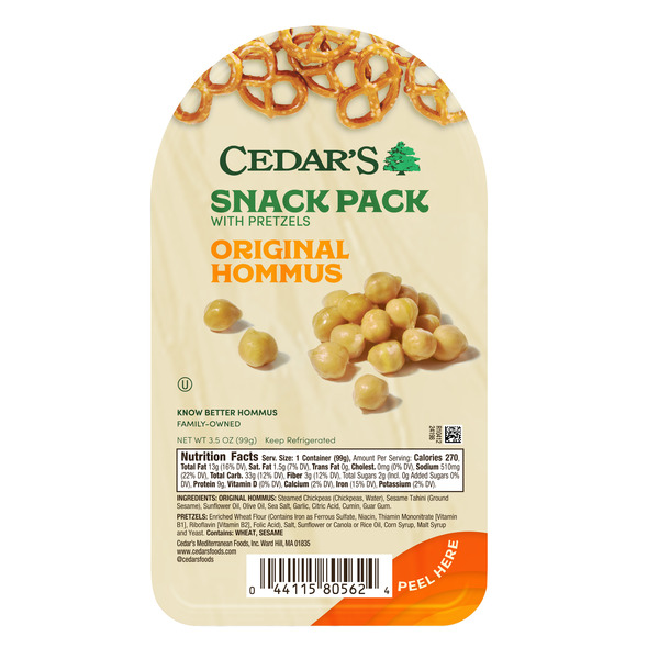 Cedar's Foods Original Hommus with Pretzels Snack Pack