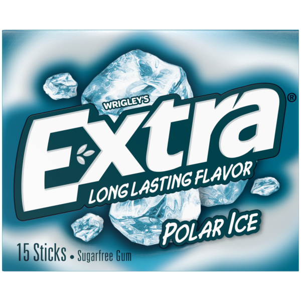 Extra Polar Ice Sugar-Free Chewing Gum, 15 Sticks
