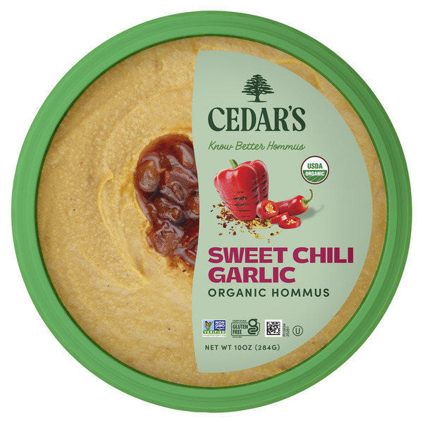 Cedar's Topped Organic Sweet Chili Garlic Hummus