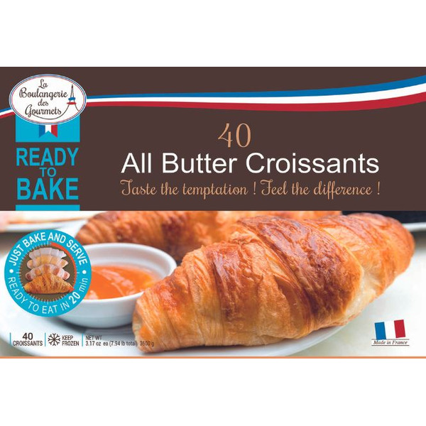 Frozen La Boulangerie des Gourmets - All Butter Croissants - 40 Ct